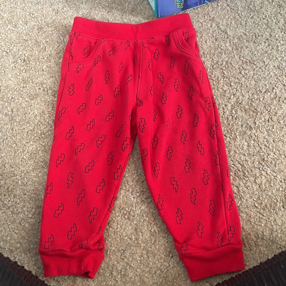 Garanimals 24M Red Lighting Bolt Baby Boy Sweatpants